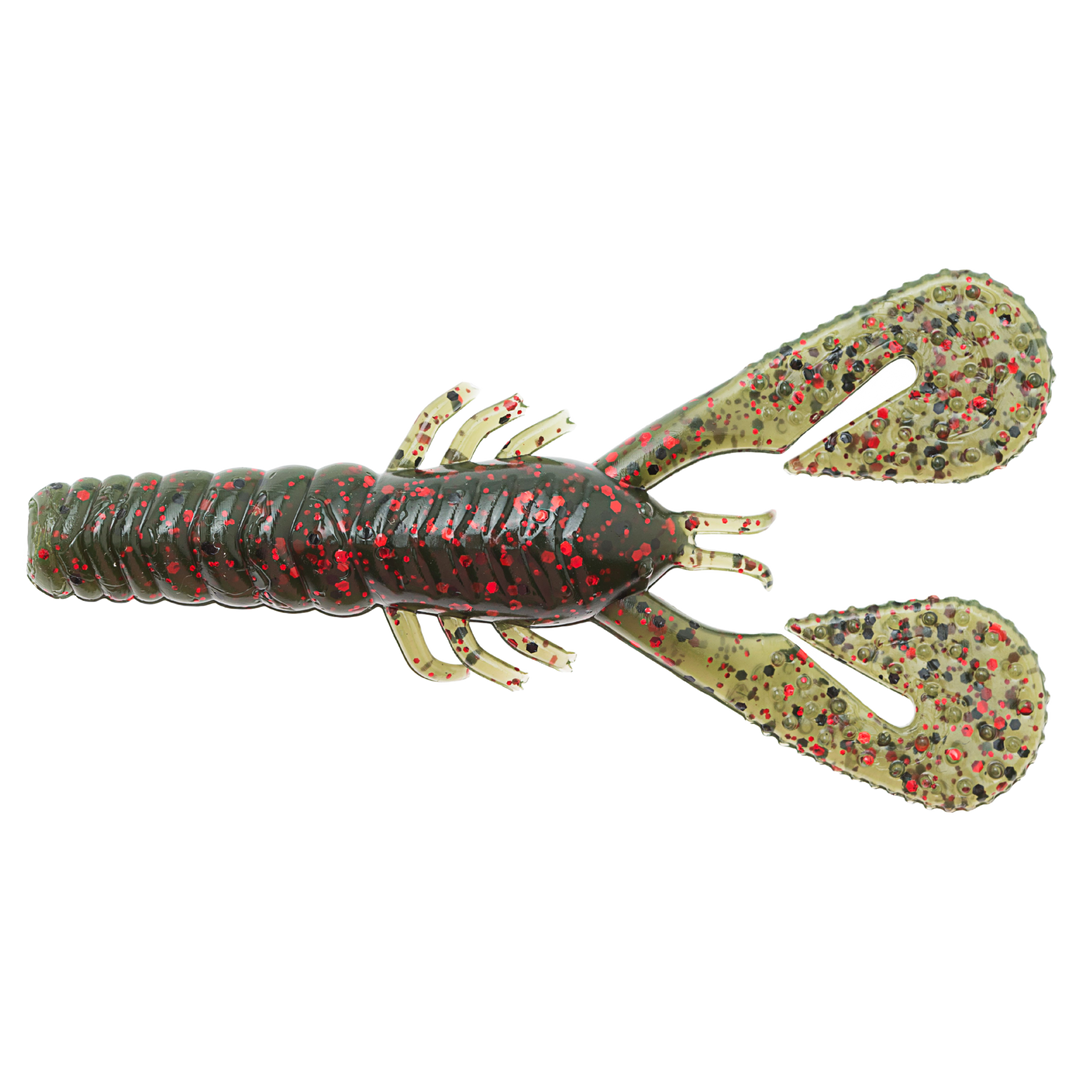 Z-Man Turbo CrawZ Jigi 4" Dark Melon Red ylhäältä, pää oikealla
