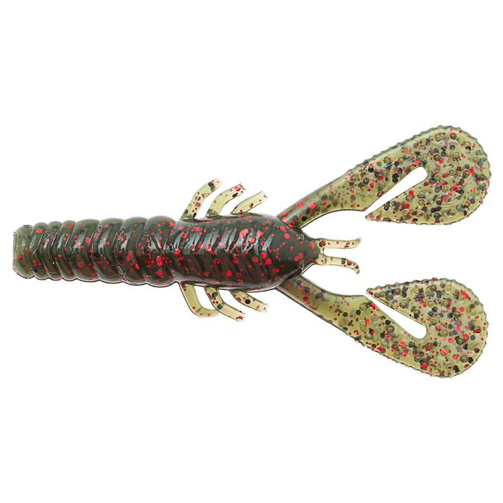 Z-Man Turbo CrawZ Jigi 4" Dark Melon Red ylhäältä, pää oikealla