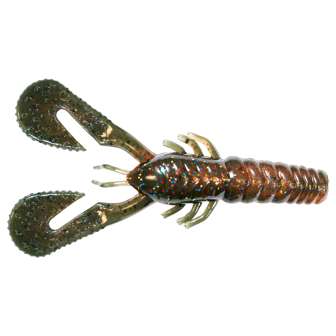 Z-Man Turbo CrawZ Jigi 4" Molting Craw alapuolelta, pää vasemmalla