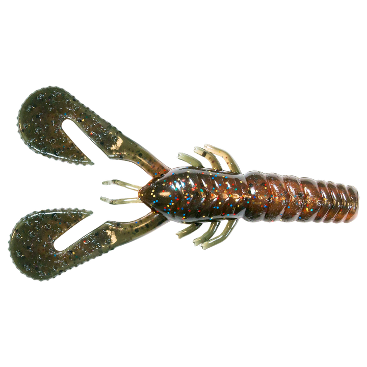 Z-Man Turbo CrawZ Jigi 4" Molting Craw alapuolelta, pää vasemmalla