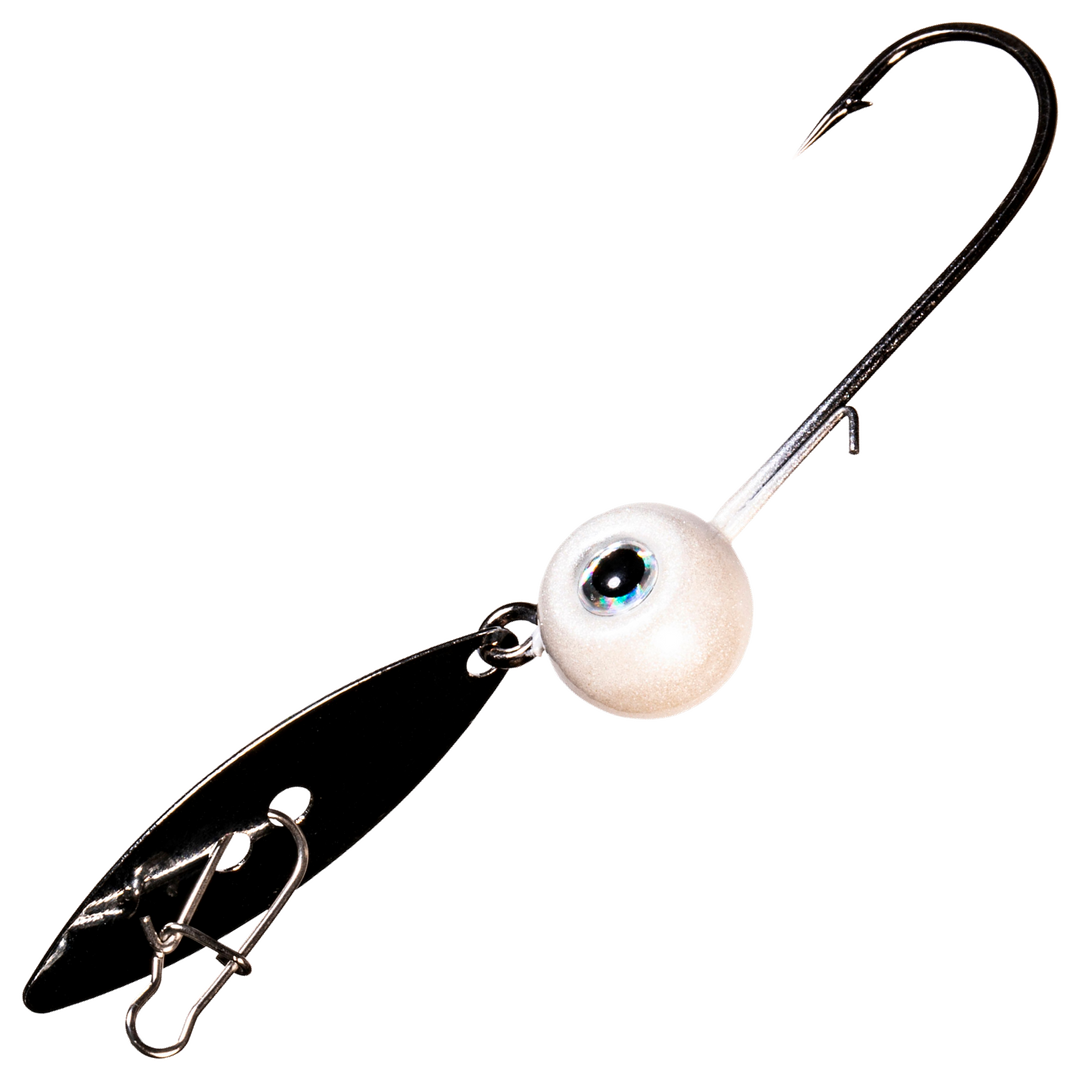Z-MAN WillowVibe Chatterbait 7g, väri Pearl: helmenvalkoinen pää, musta ja hopeinen lapa