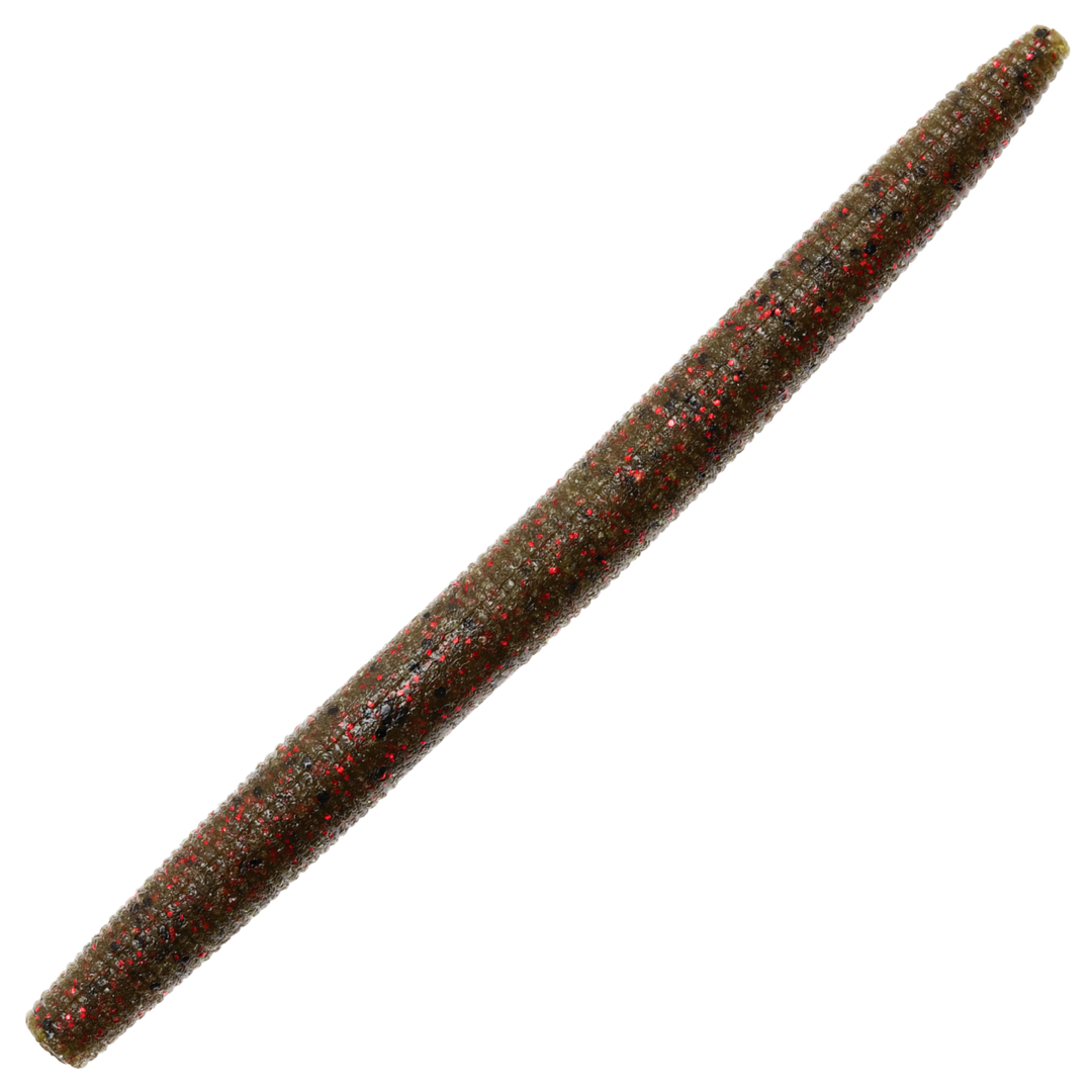 Z-Man ZinkerZ Jigi 5", väri Green Pumpkin / Red Flake: vihreänruskea runko ja punaiset hileet