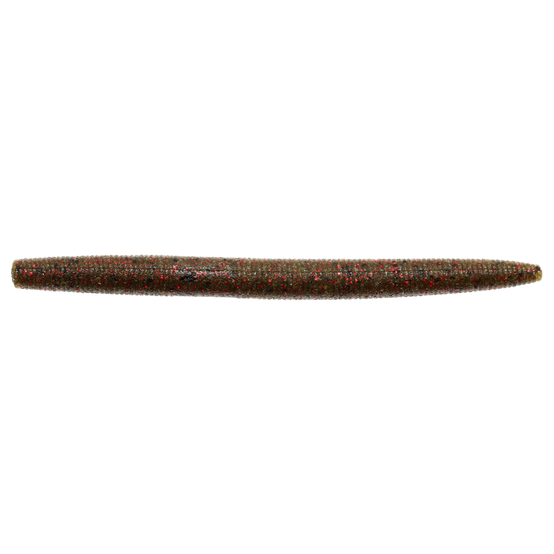 Z-Man ZinkerZ Jigi 5" Green Pumpkin / Red Flake sivulta, pää vasemmalla