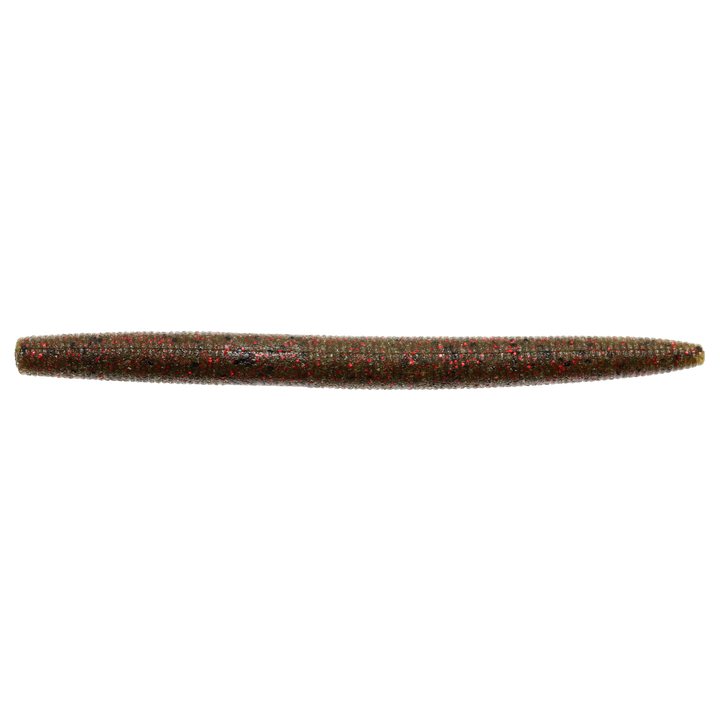 Z-Man ZinkerZ Jigi 5" Green Pumpkin / Red Flake sivulta, pää vasemmalla