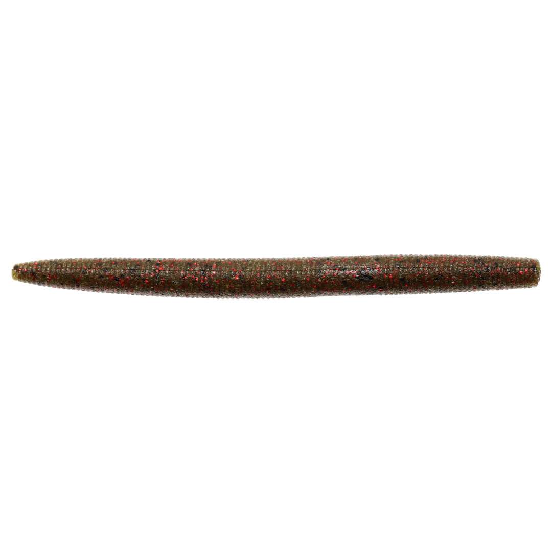 Z-Man ZinkerZ Jigi 5" Green Pumpkin / Red Flake sivulta, pää oikealla