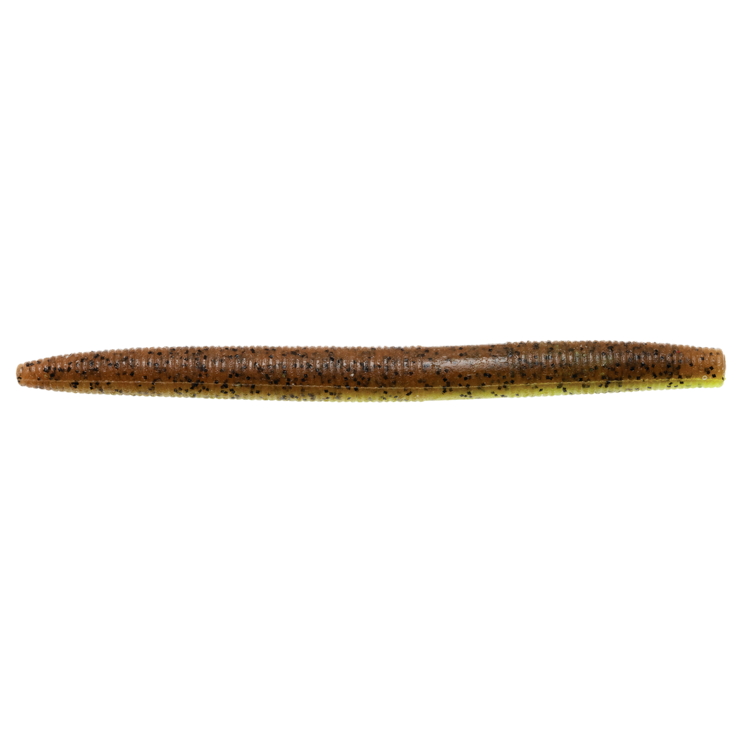 Z-Man ZinkerZ Jigi 5" Pumpkin/Chartreuse sivulta, pää oikealla