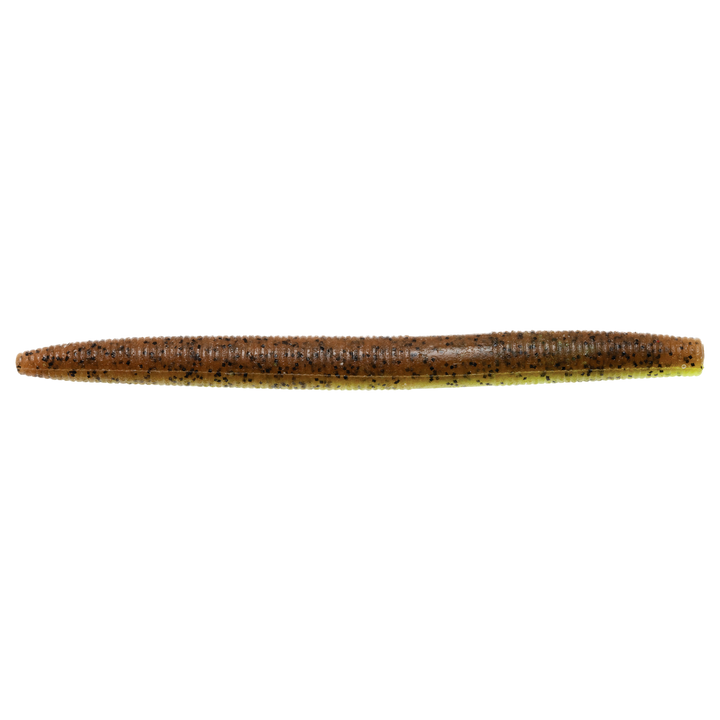 Z-Man ZinkerZ Jigi 5" Pumpkin/Chartreuse sivulta, pää oikealla
